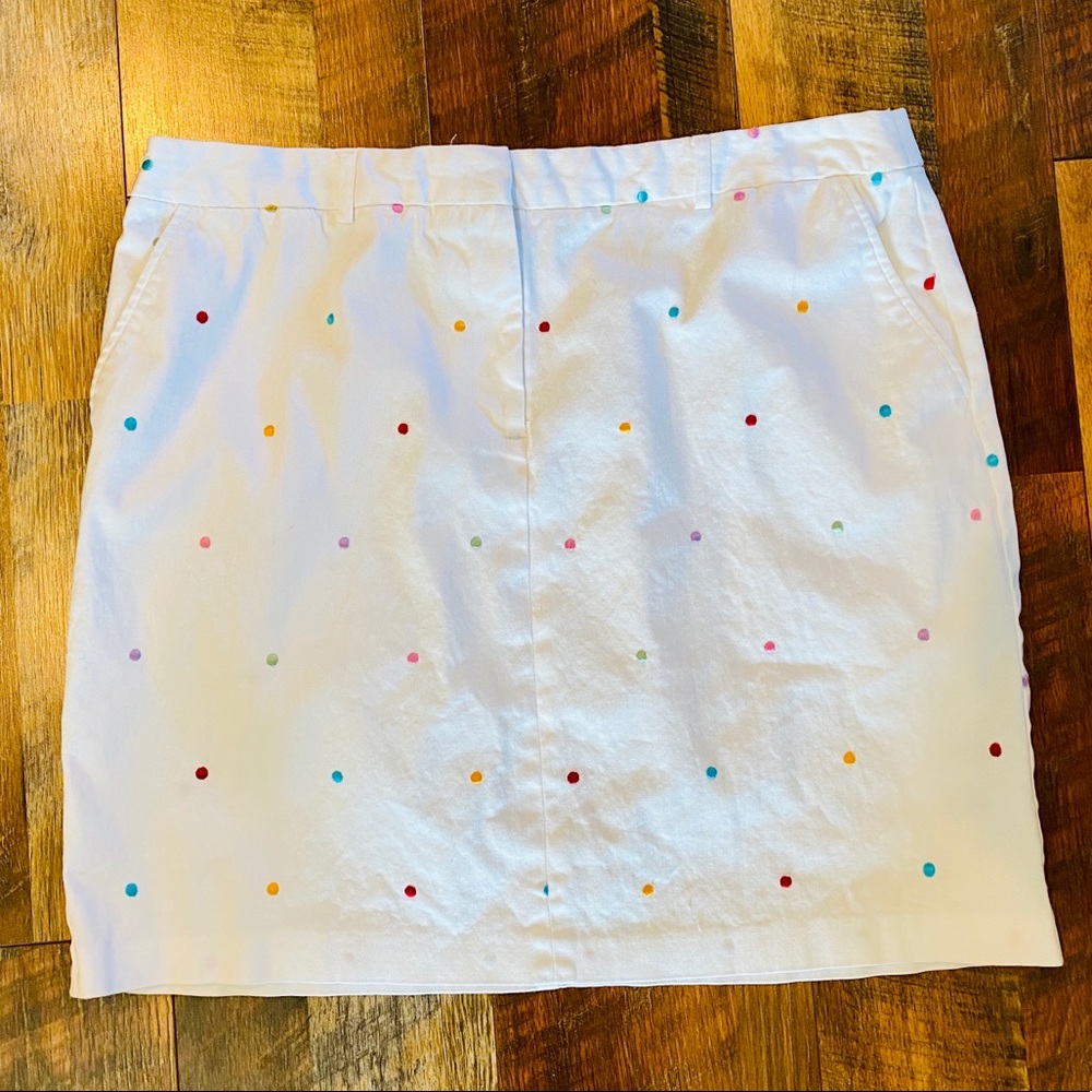COUNTERPARTS White Polka Dot Mini Skirt - Size 18